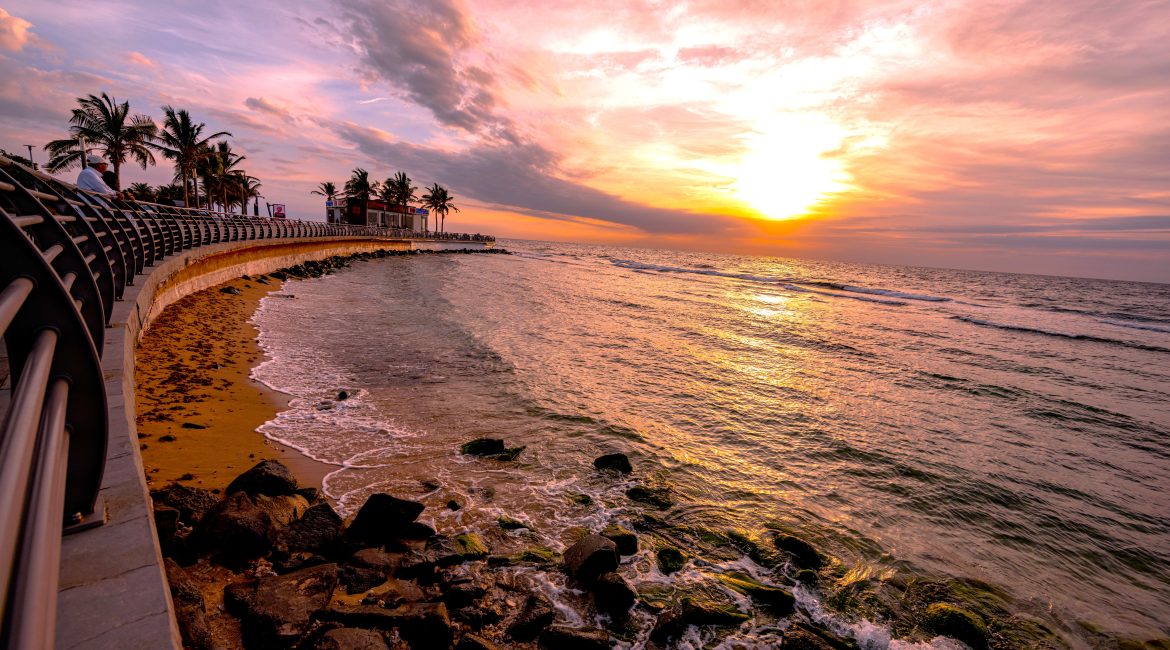 The Jeddah Waterfront at sunset